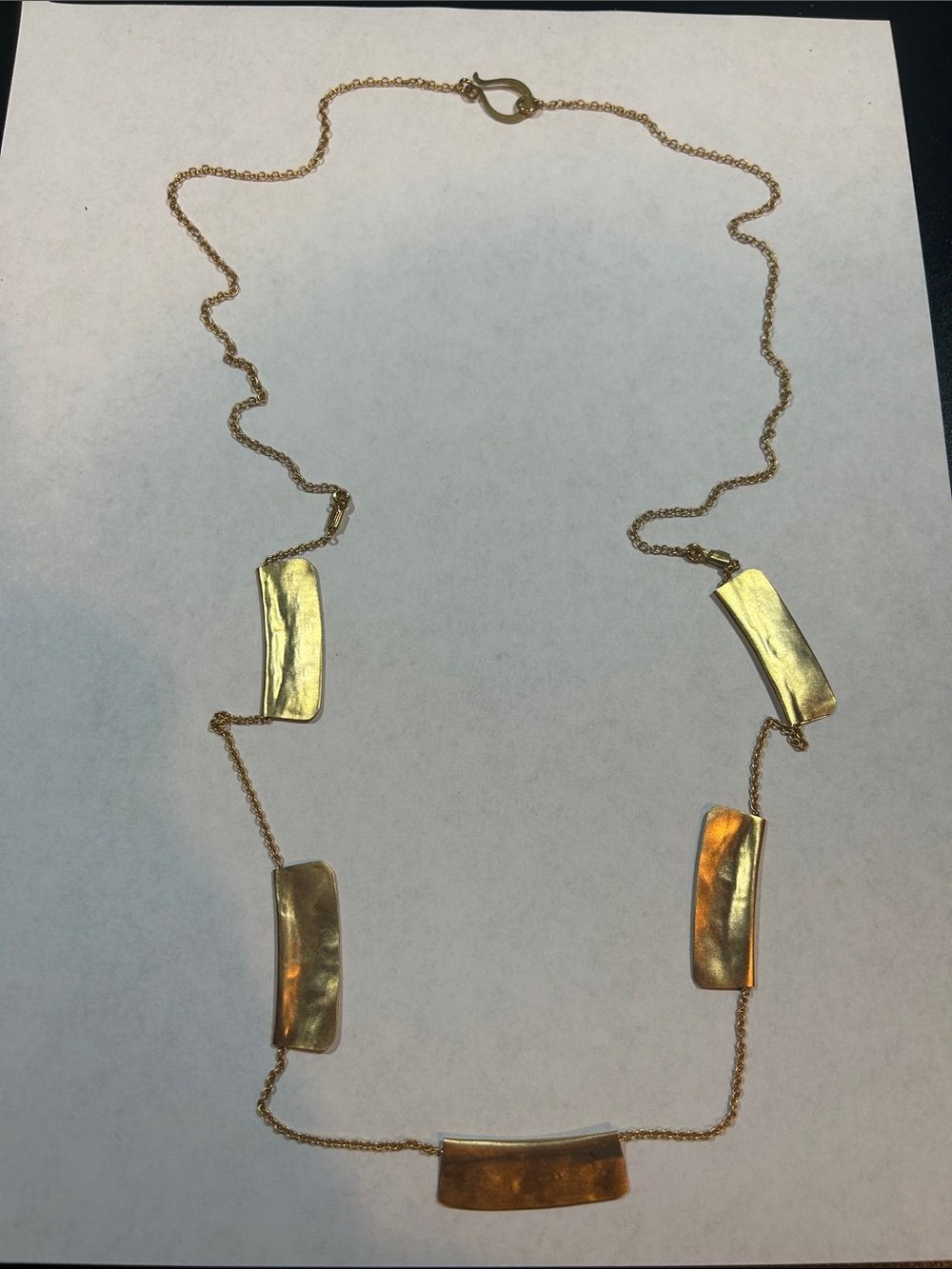 Delicate Gold Bar Station Necklace - Women Jewelry